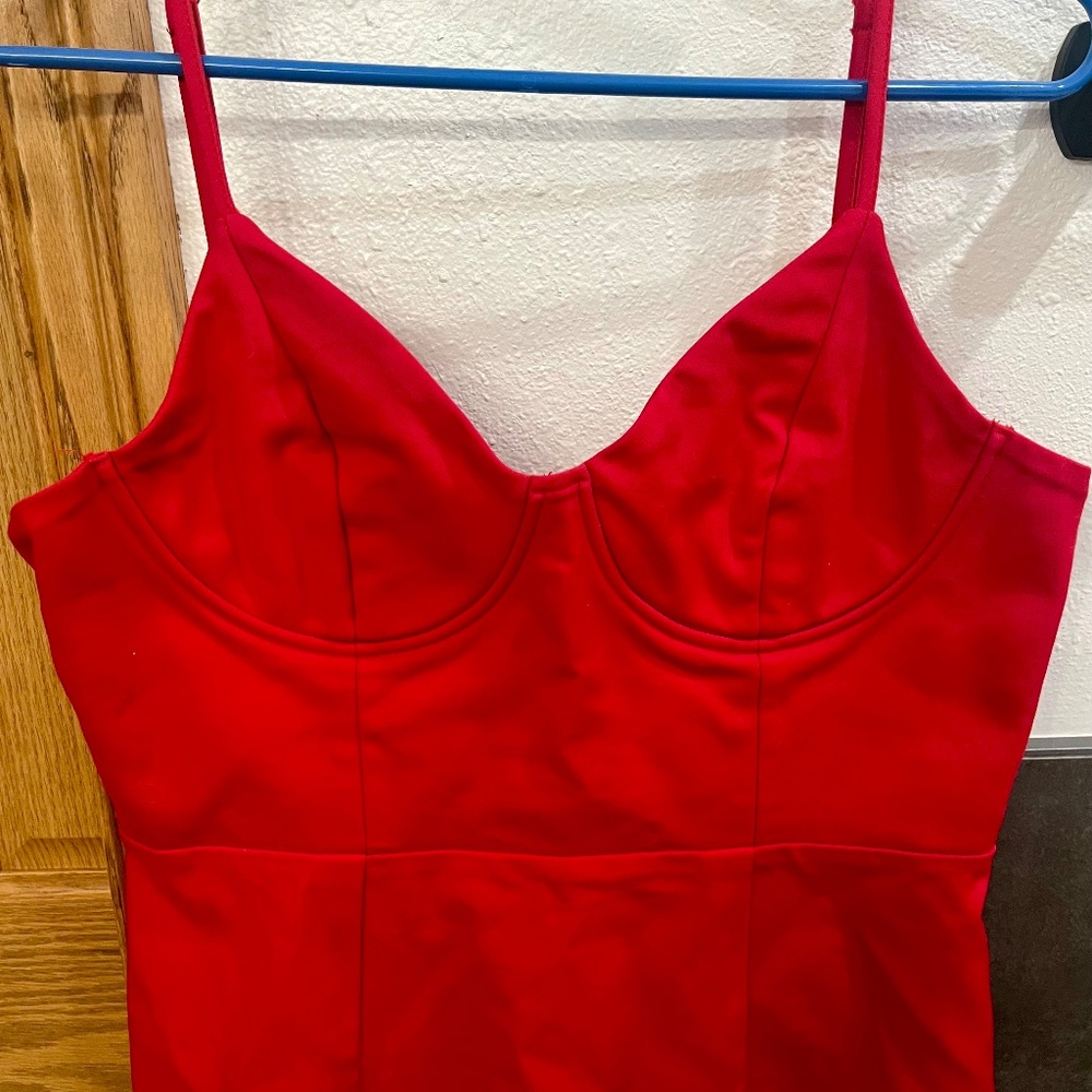 Princess Polly Red Novella Bustier Mini Dress Size 12 - Picture 7 of 13